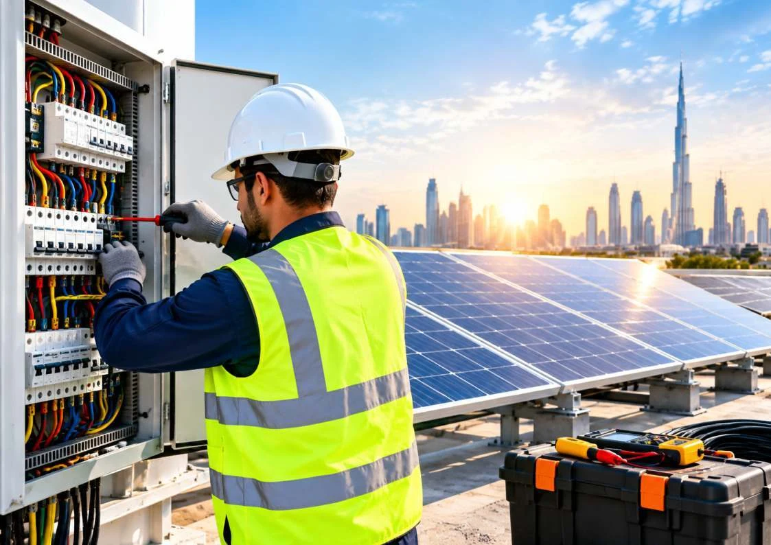 Electrical installation imagery from the company profile